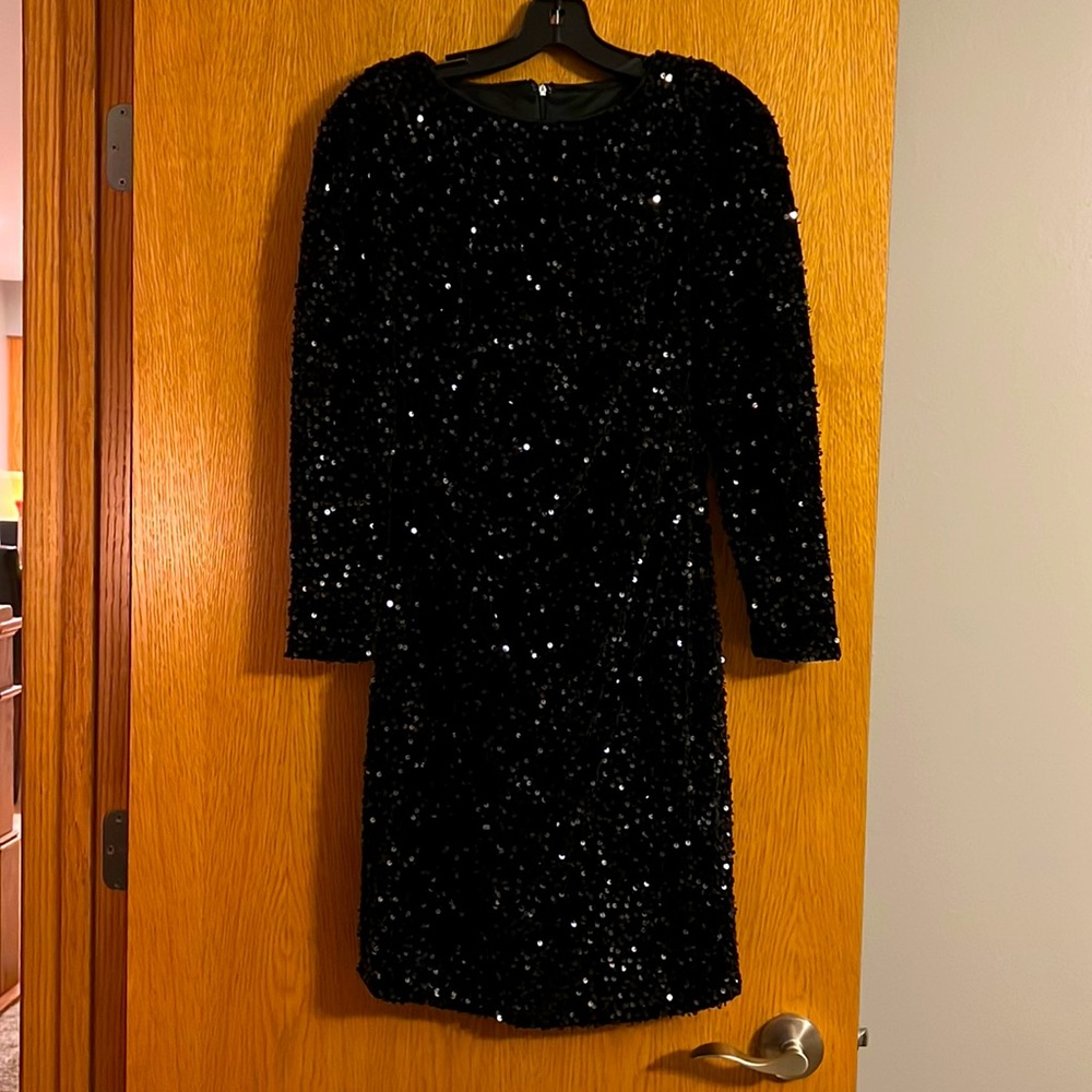Nanette Lenore Black Sequin Dress 4 Retaill $188 NWT